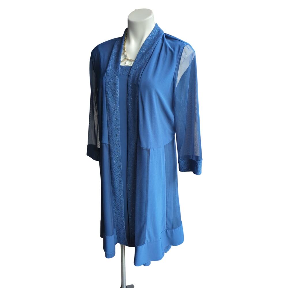 Glittery Sheer Panel Two-Piece Semi-Formal Dress  Size 12  Large L Worn Once!